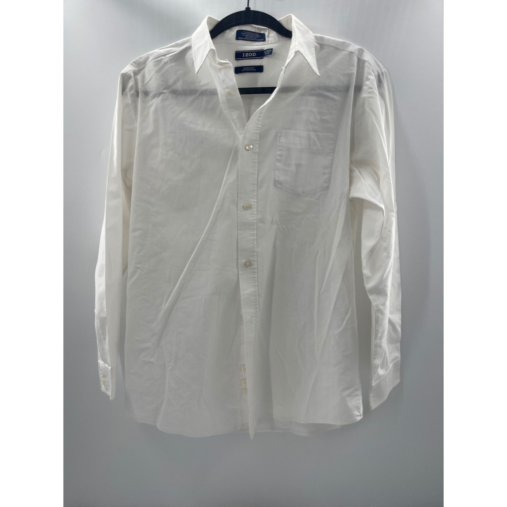 IZOD Boys XL 18-20 White Button Down Shirt Stretch Long Sleeve Dress Shirt